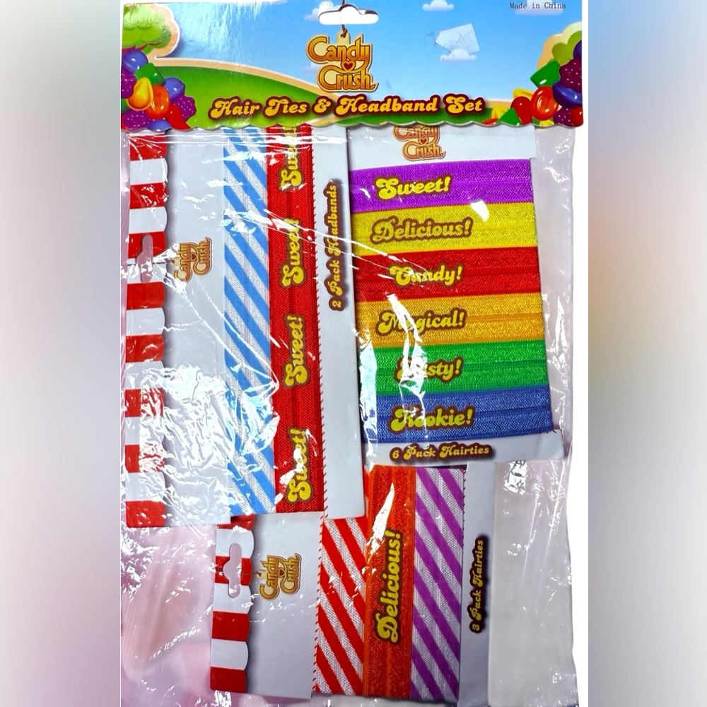 King Candy Crush game headband ponytail hair ties accessory rainbow pack 2014